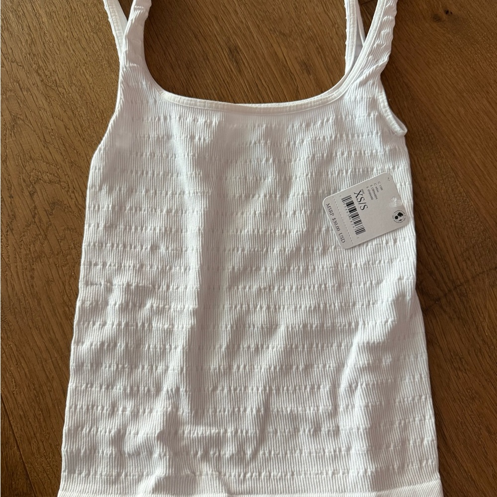 Free people NWT White Textured Women's Tank Top